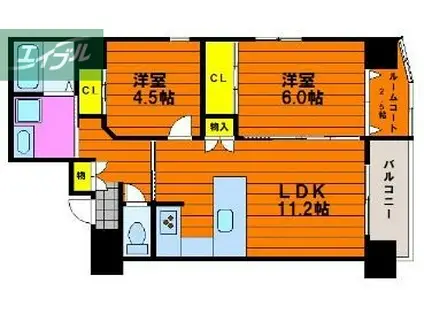 SIDE-I(2LDK/5階)の間取り写真
