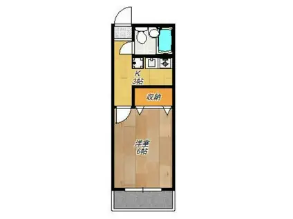 ルネサンス日吉(1K/2階)の間取り写真