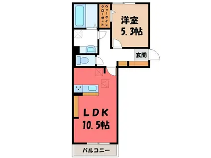 メゾンレジデンス(1LDK/3階)の間取り写真
