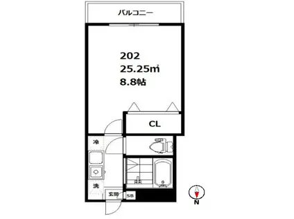 ジャクソンハイツ(1K/2階)の間取り写真