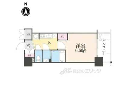 プレサンス THE KYOTO 澄華(1K/4階)の間取り写真