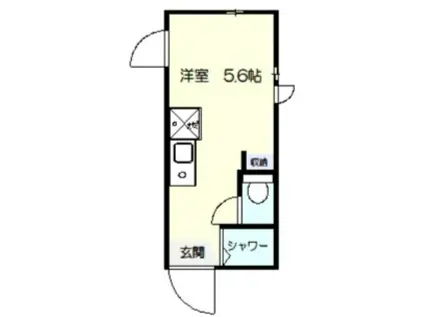 ルームズ中野A棟(ワンルーム/1階)の間取り写真