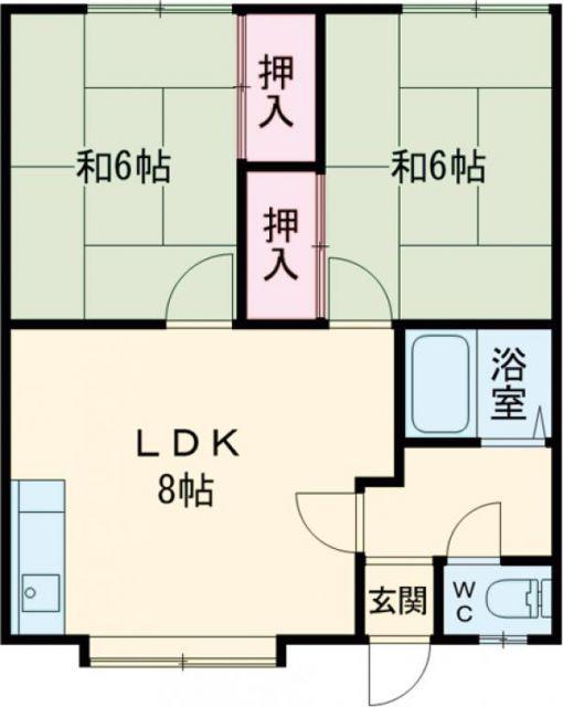 コーポよつば(2DK/2階)の間取り写真