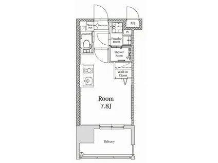 エンクレストALIVE白金(ワンルーム/10階)の間取り写真