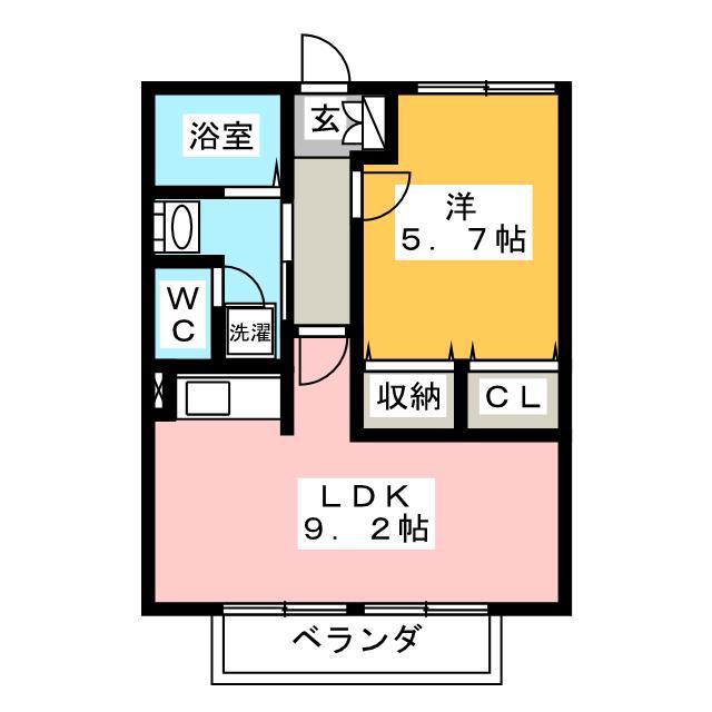 スミカ A(1LDK/2階)の間取り写真