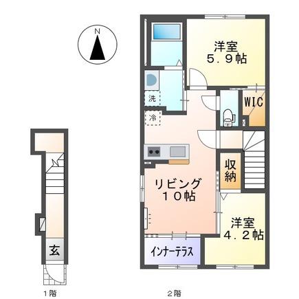 CASA ESTE唐津I(2LDK/2階)の間取り写真