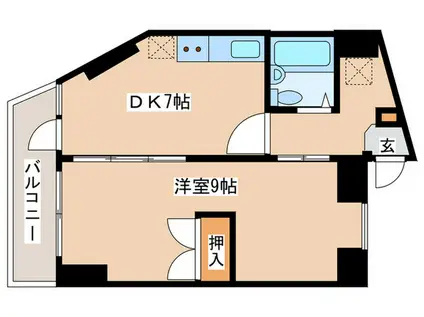 セザール藤沢(1DK/2階)の間取り写真