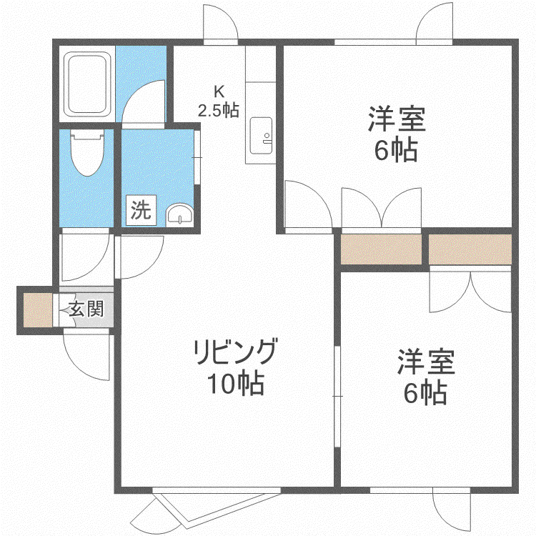 プレトリアA(2LDK/3階)の間取り写真