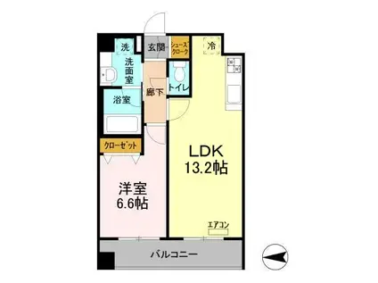 パークサイドアベニュー(1LDK/1階)の間取り写真