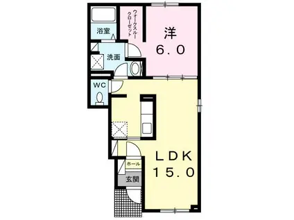 CASA HORIKAWA(1LDK/1階)の間取り写真