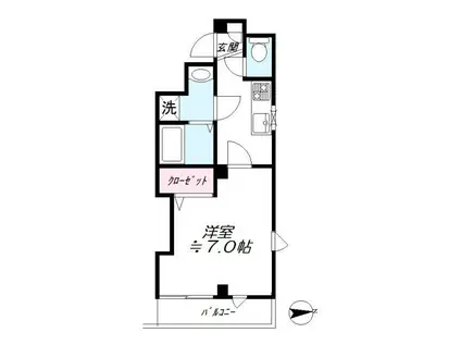 ロラパルーザ(1K/2階)の間取り写真