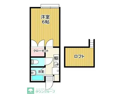 サンハイツ栗平(1K/2階)の間取り写真