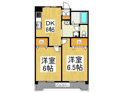サンライズ新堀(2DK/4階)の間取り写真