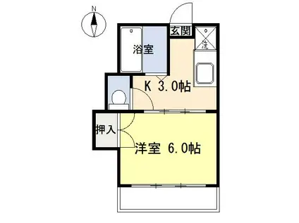 エトワール山田(1K/2階)の間取り写真