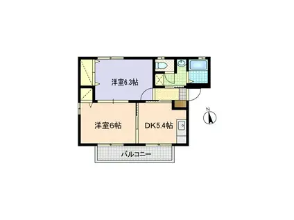 パインクレストI(2K/1階)の間取り写真