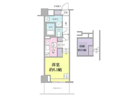 KIINU BLANCキーヌ・ブラン(1K/2階)の間取り写真