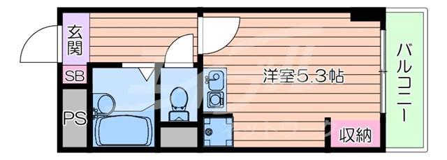エスポワールミヤビ(ワンルーム/7階)の間取り写真
