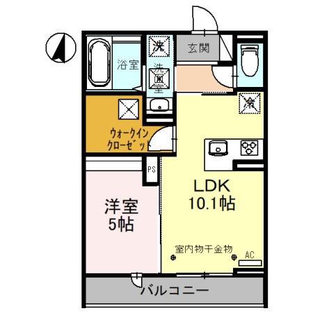 TORISIAキラリ(1LDK/1階)の間取り写真
