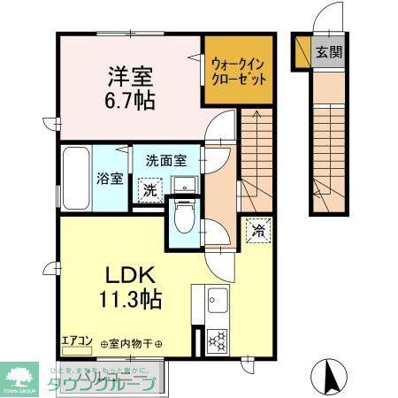 ワイズガーデン(1LDK/2階)の間取り写真