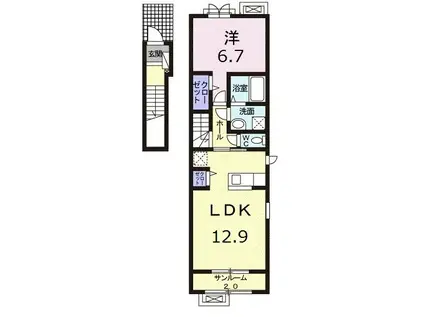 メゾン・ド・ペトラ(1LDK/2階)の間取り写真