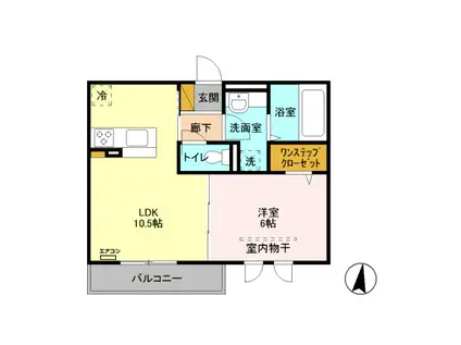 ロイジェントパークス レイクタウン III A(1LDK/3階)の間取り写真