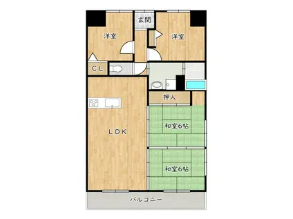 エクセレントハイムすわの森(4LDK/3階)の間取り写真