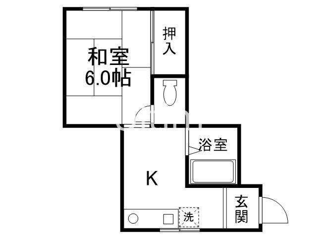 大建ビル(1K/4階)の間取り写真