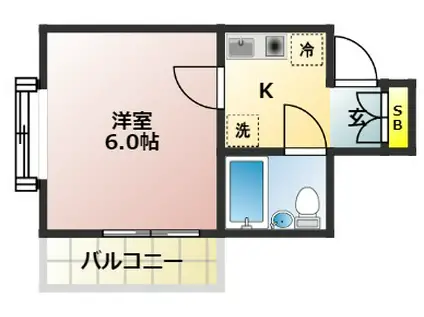 GREEN HOUSE(1K/2階)の間取り写真