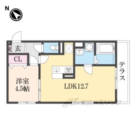 アリア守山(1LDK/1階)の間取り写真