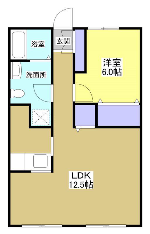 コワンテールA(1LDK/2階)の間取り写真