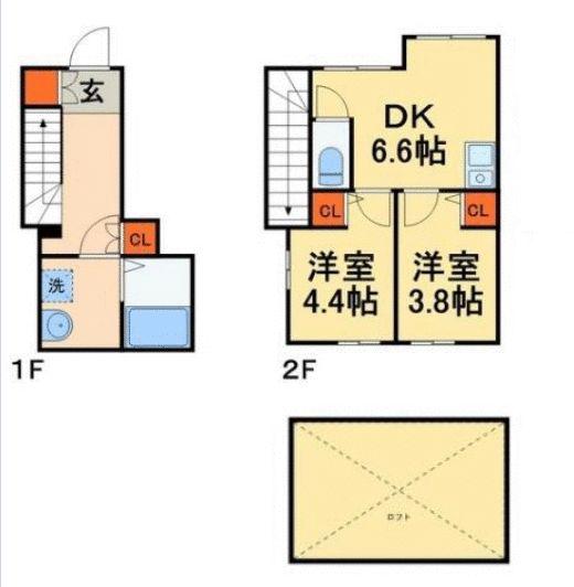 アルビオンシティ妙典(2DK/2階)の間取り写真