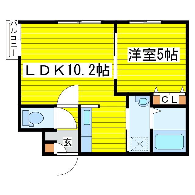 グランディール元町(1LDK/1階)の間取り写真