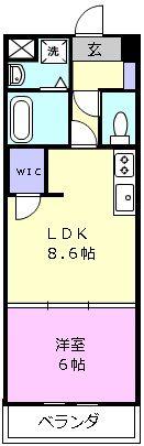 S-FORT津新町(1LDK/9階)の間取り写真