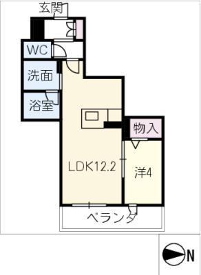 ヴィラ シャコンヌ(1LDK/1階)の間取り写真