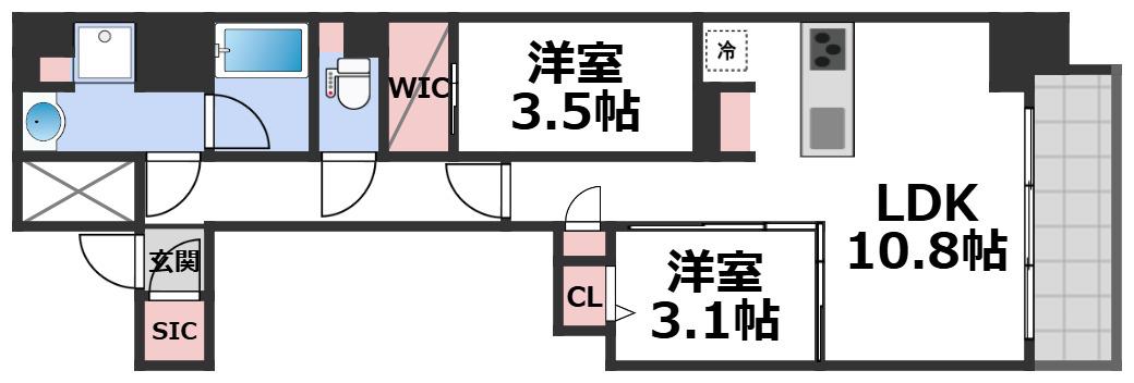 アーバネックス堺筋本町(3LDK/5階)の間取り写真
