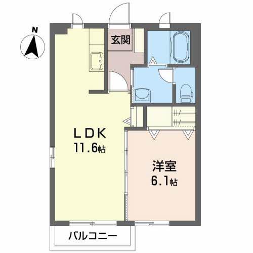 シーラック・タウンB(1LDK/2階)の間取り写真