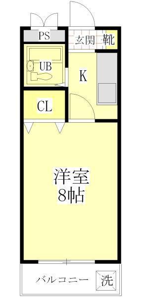 メゾンオレンジ2(1K/2階)の間取り写真