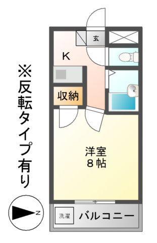 QUIET(1K/4階)の間取り写真