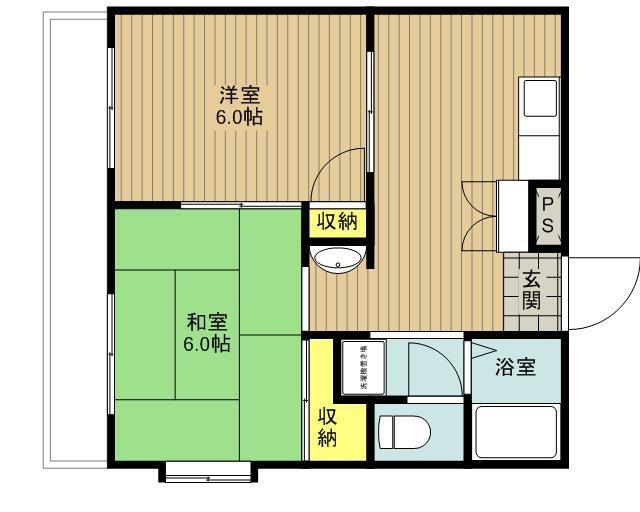 アーデント船堀(2DK/1階)の間取り写真