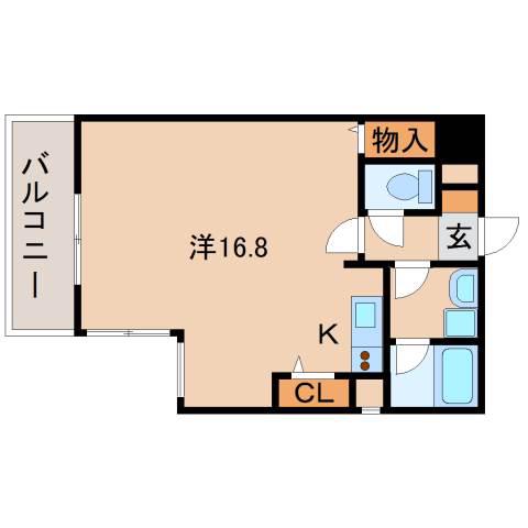RAFFLS(ワンルーム/6階)の間取り写真