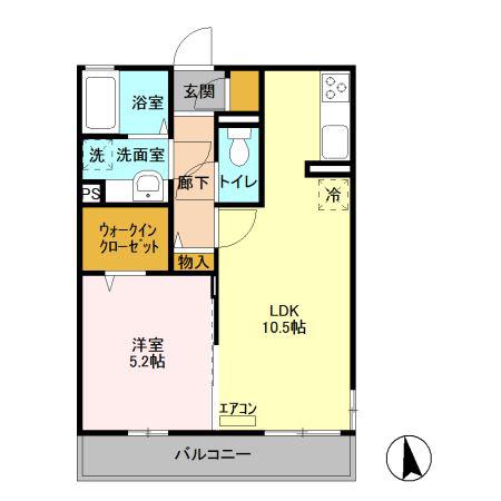 リーフアベニュー(1LDK/3階)の間取り写真