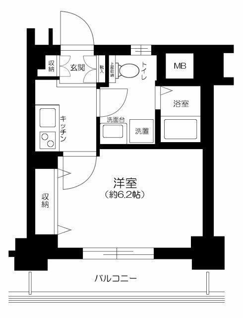 プレール・ドゥーク早稲田(1K/4階)の間取り写真