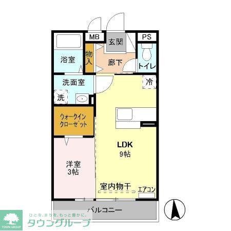 グランメール南台(1LDK/2階)の間取り写真