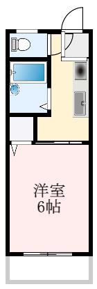 リバーヒル喜志(1K/1階)の間取り写真