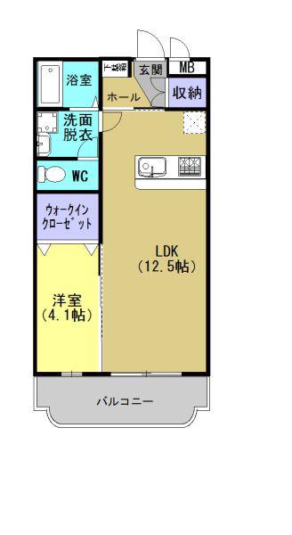 マーラリッシュ(1LDK/2階)の間取り写真