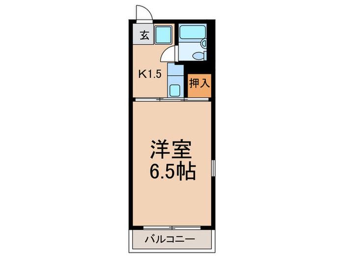 ハイツ大村(1K/1階)の間取り写真