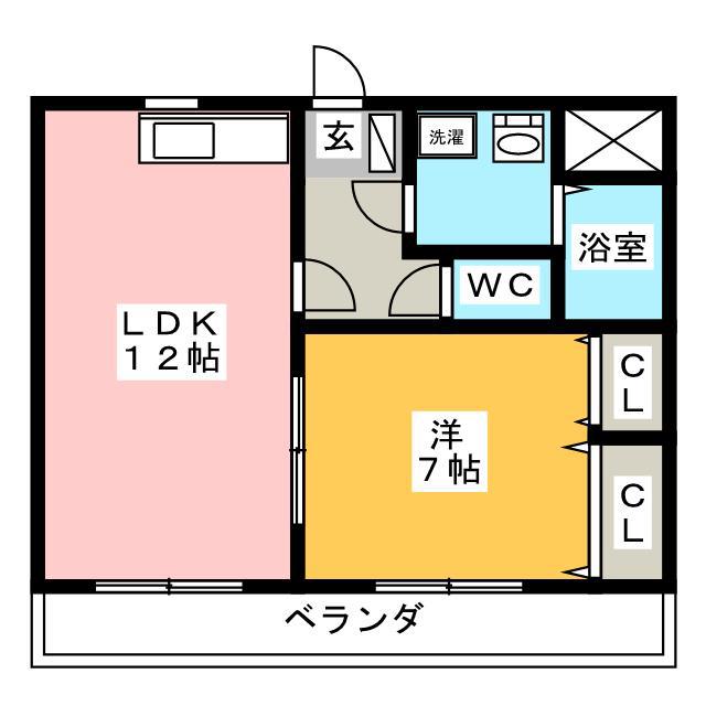 サンセールエスト(1LDK/1階)の間取り写真