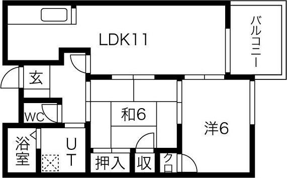 ビューハーモニー(2LDK/5階)の間取り写真