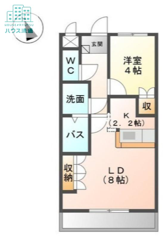ディア・ベルジュ(1LDK/2階)の間取り写真