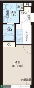 レピュア北千住レジデンス(1K/1階)の間取り写真